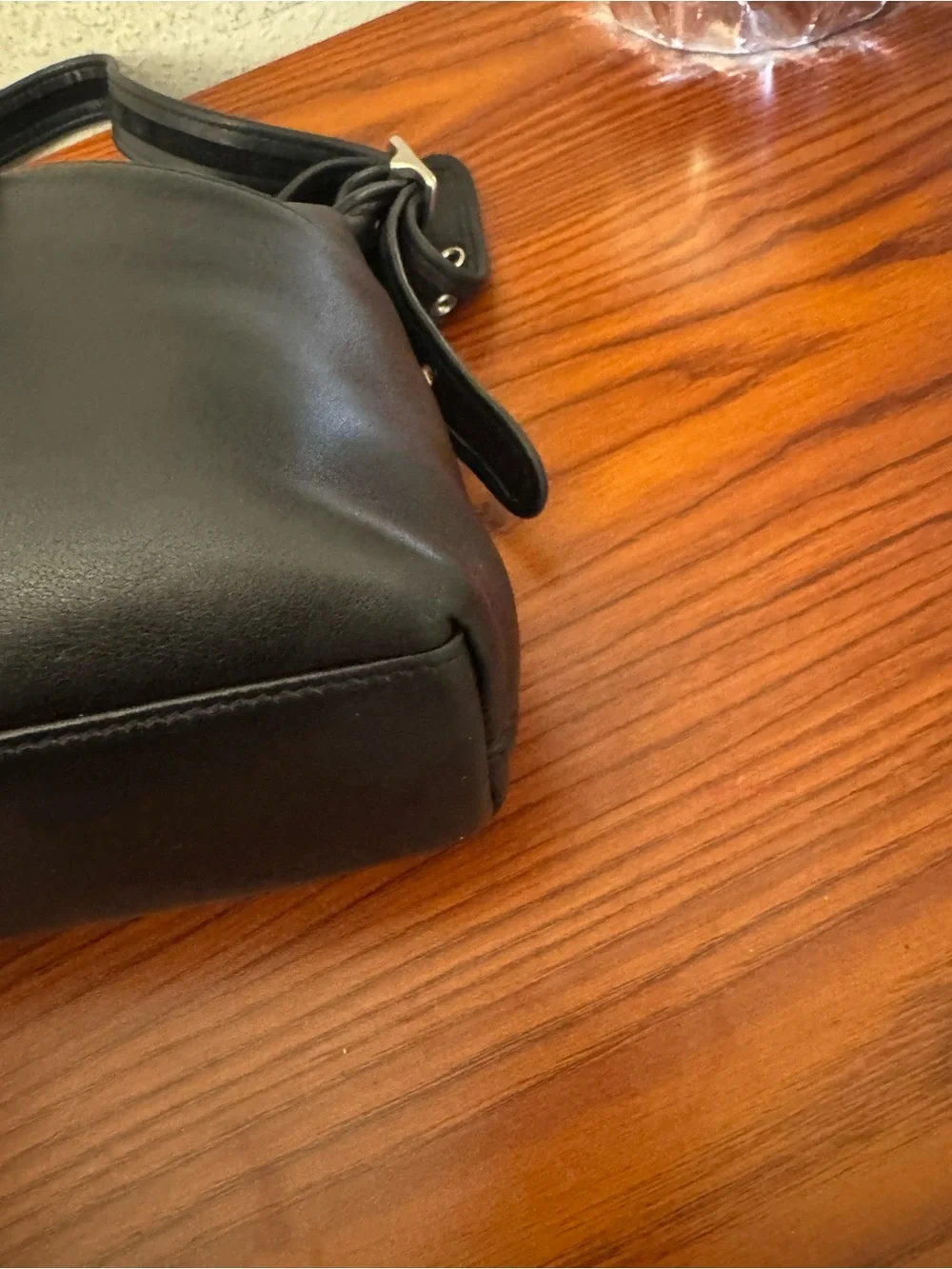 Vintage Coach Black Leather Shoulder Bag